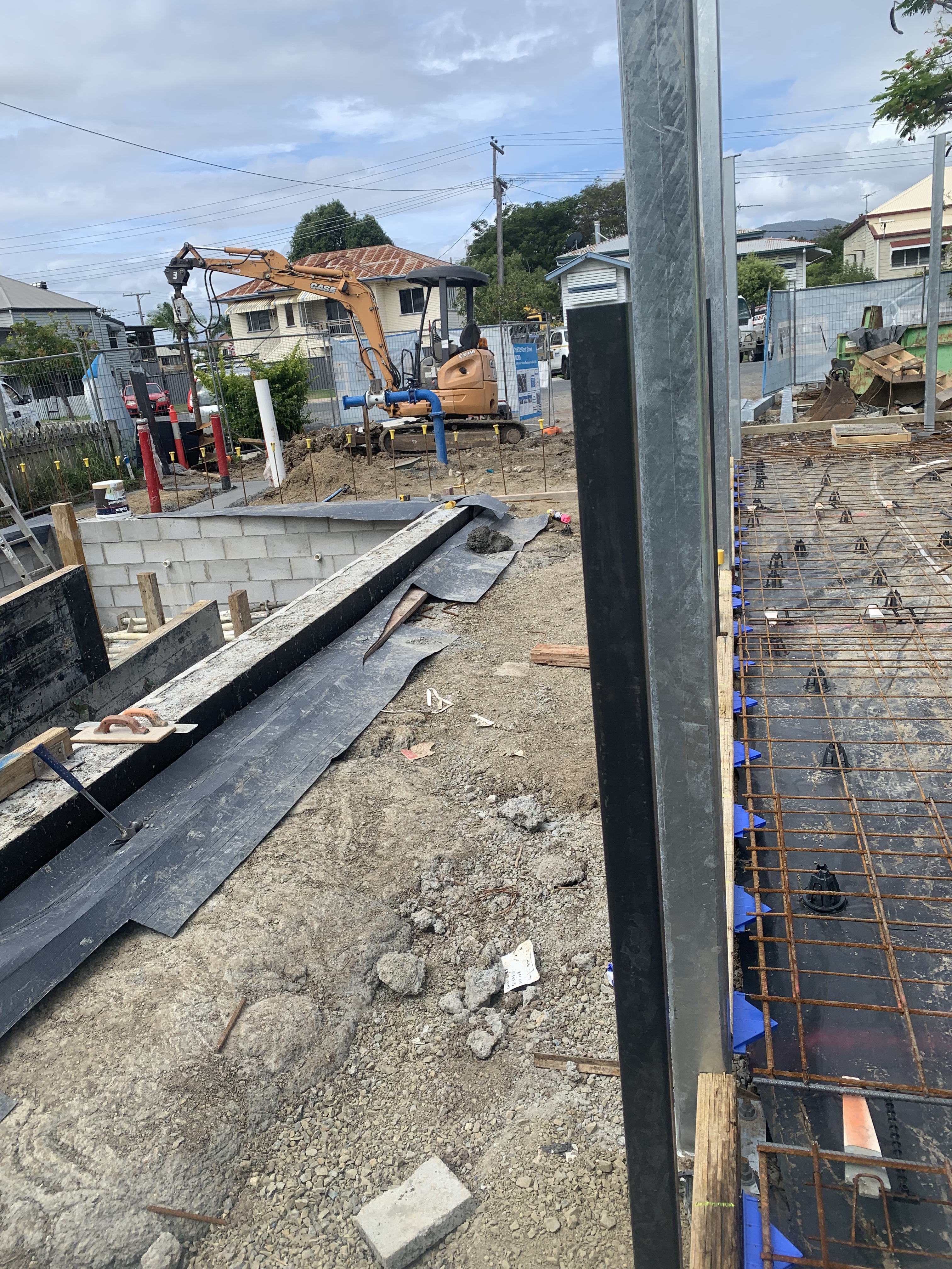 Block wall and excavation works on a residential site in Rockhampton